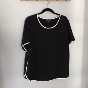 Black forever21 synthetic short sleeve blouse